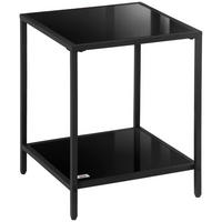 BEISTELLTISCH mit gehärteten Glasplatten - Schwarz, Glas (40/40/50cm) - HOMCOM