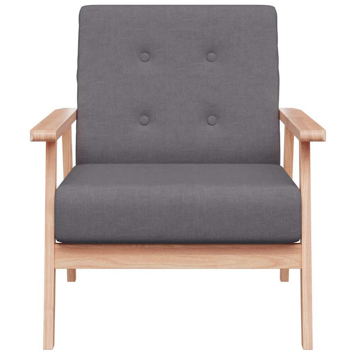 SESSEL 64,5/67/73,5 cm aus Stoff, Holz Dunkelgrau - Dunkelgrau/Braun, Holz (64.5/73.5/67cm) - vidaXL