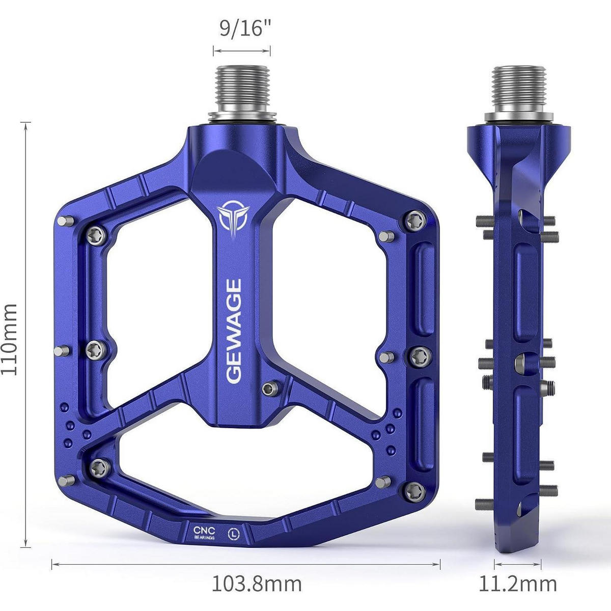 FAHRRADPEDALE CNC Aluminium 3-fach-Lagersystem Purple - Lila, Metall (10.4/1.5/11cm)