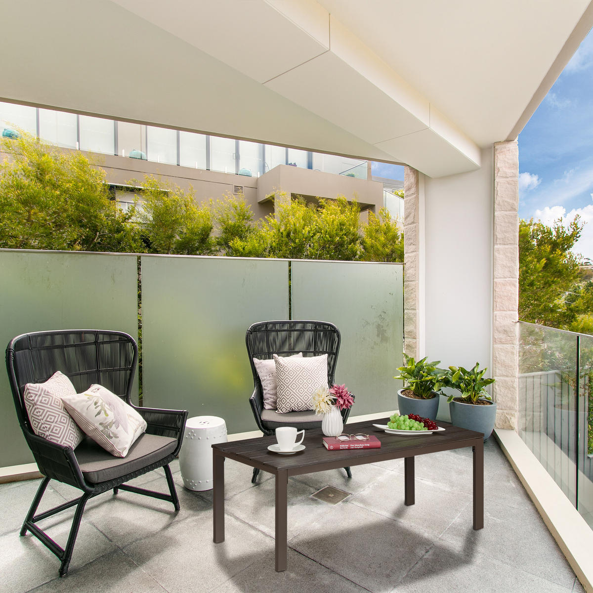 GARTENTISCH - Braun, Metall (48/98/39cm) - Relaxdays