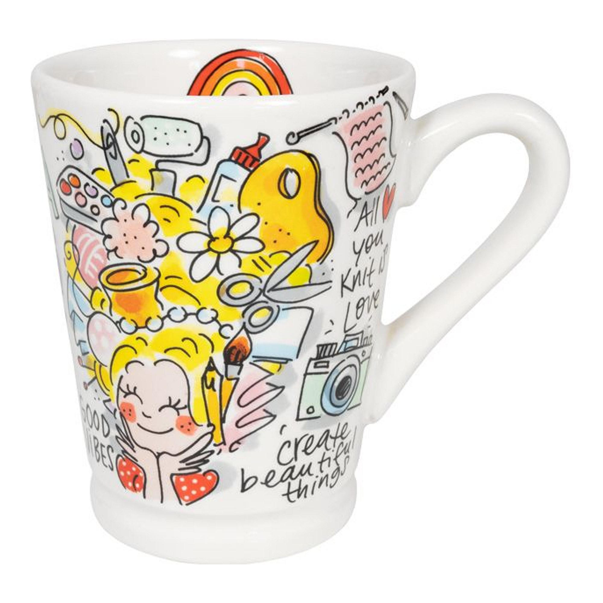 XL-BECHER Fräulein Kreativität in Bunt - 500 ml - Multicolor, Keramik (0.5L) - Blond Amsterdam