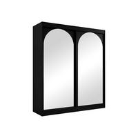SCHIEBETÜRENSCHRANK Modin 180 - Schwarz, Holzwerkstoff/Kunststoff (180/216/65cm) - MIRJAN24