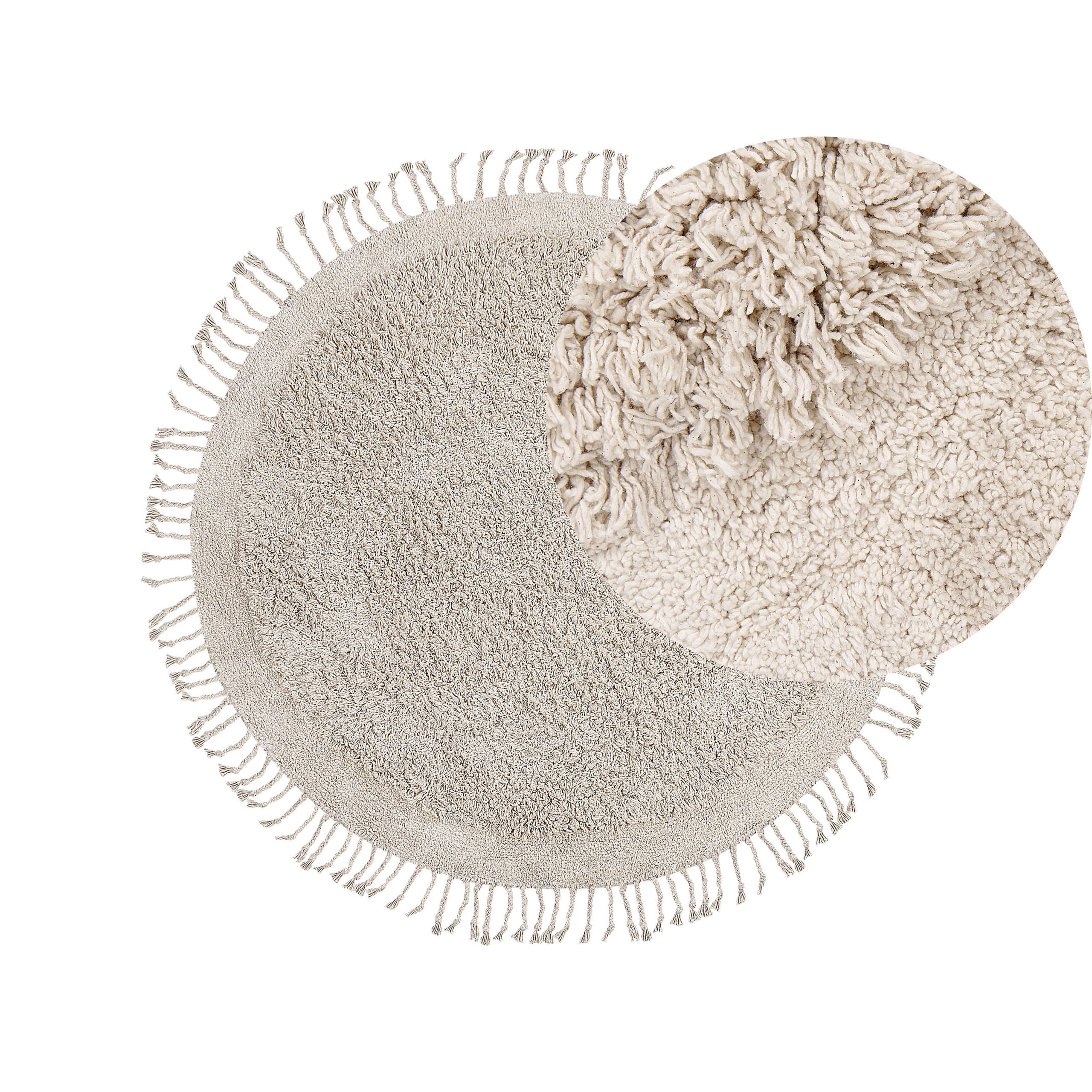 SHAGGY-TEPPICH Bitlis 140/140 cm - Beige, Textil (140/140cm) - Beliani