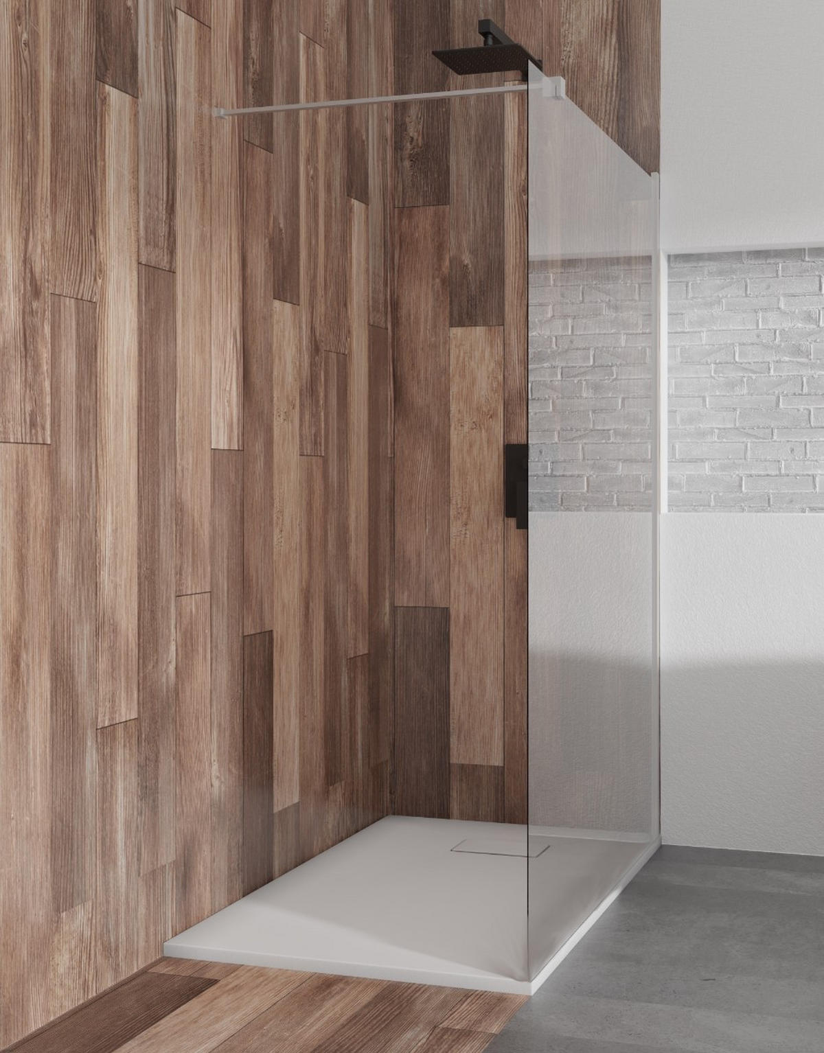 DUSCHTRENNWAND Ketil transparent/silberfarben, 8 mm, 140/195 cm - Silberfarben, Glas (140/195cm) - bad land