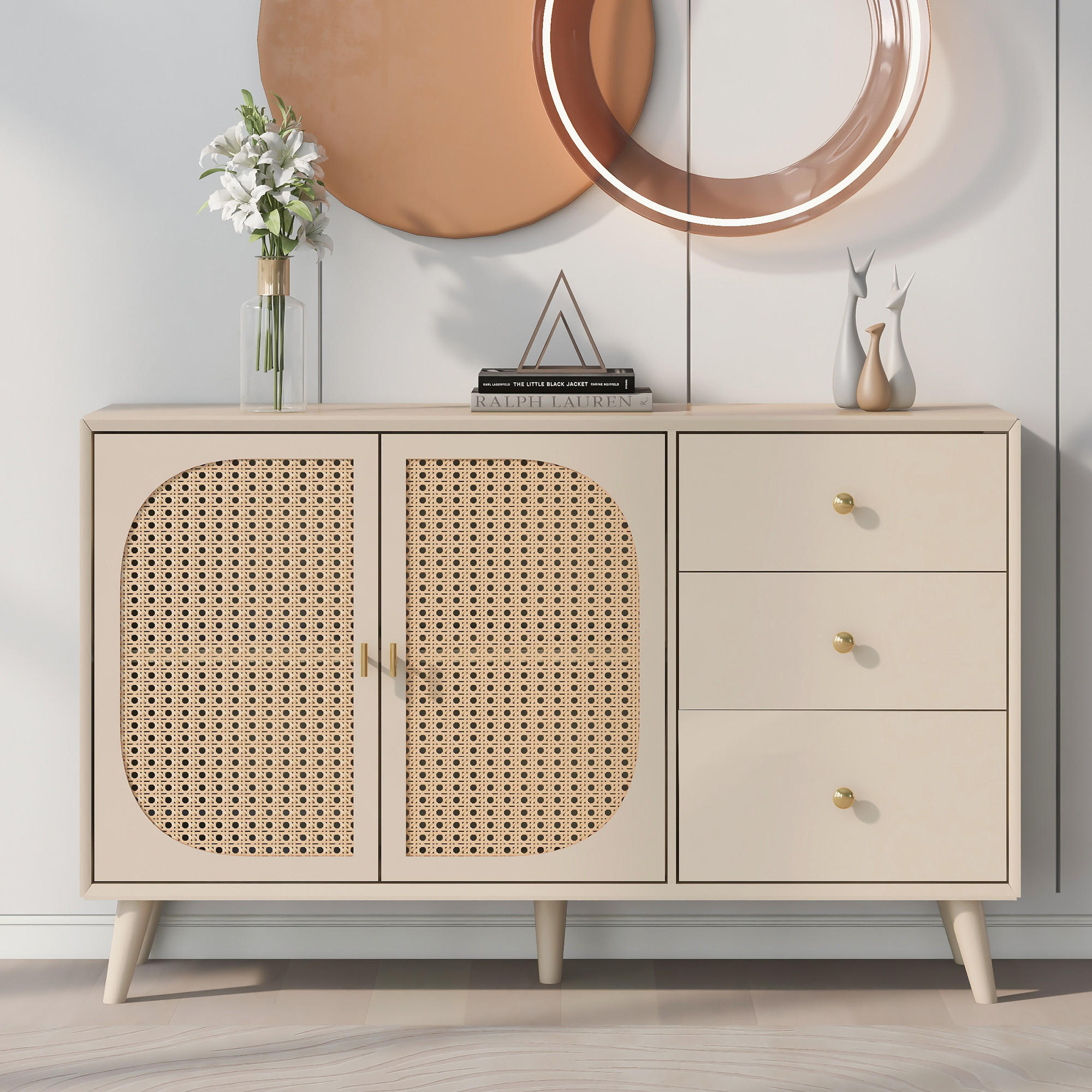SIDEBOARD Cremeweiß 120/40/82,5 cm - Creme, Holzwerkstoff (40/82.5/120cm) - Urban Meuble
