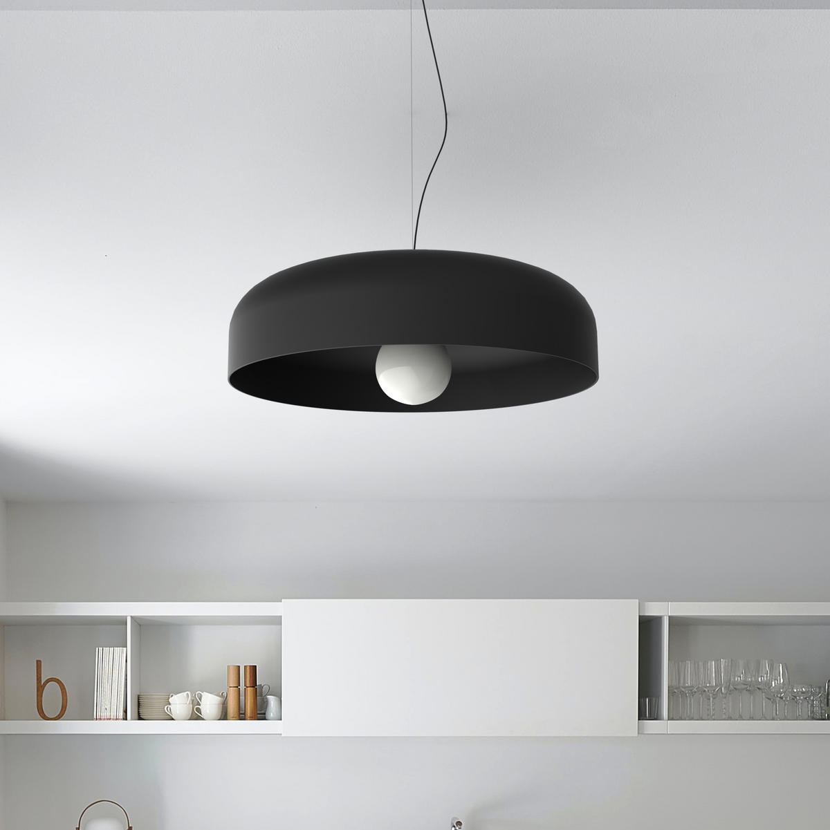 HÄNGELEUCHTE - Schwarz, Metall (50/50/12cm) - Lumicom