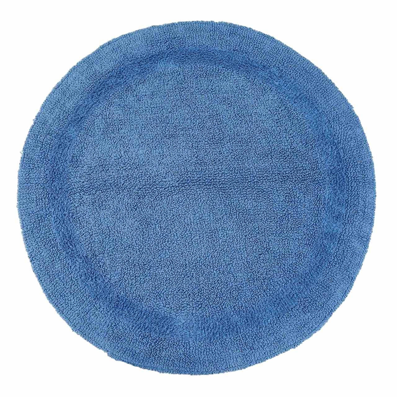 BADEMATTE 80 cm rund, 100% Baumwolle, wendbar - Blau, Textil (80/80cm) - Homescapes