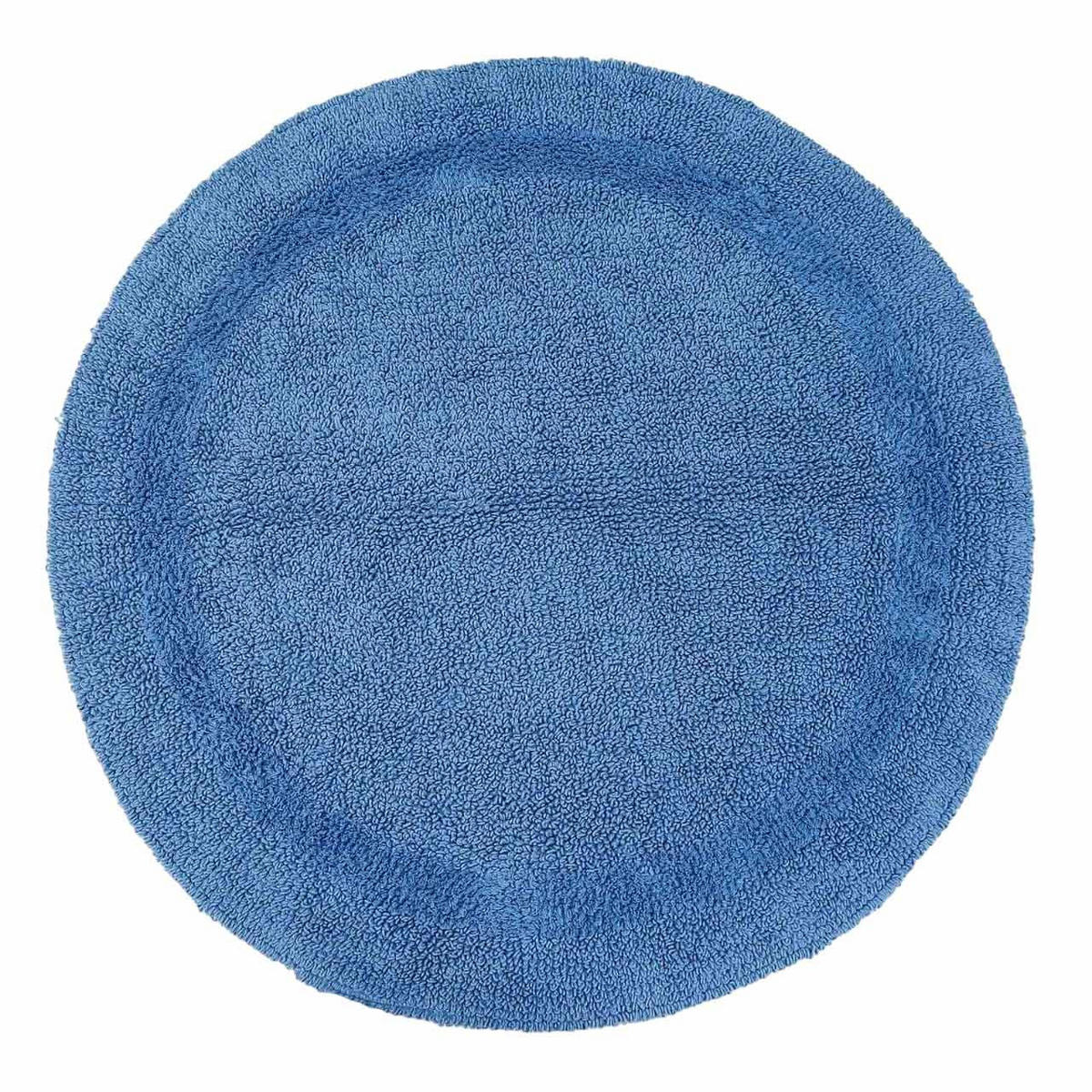 BADEMATTE 80 cm rund, 100% Baumwolle, wendbar - Blau, Textil (80/80cm) - Homescapes