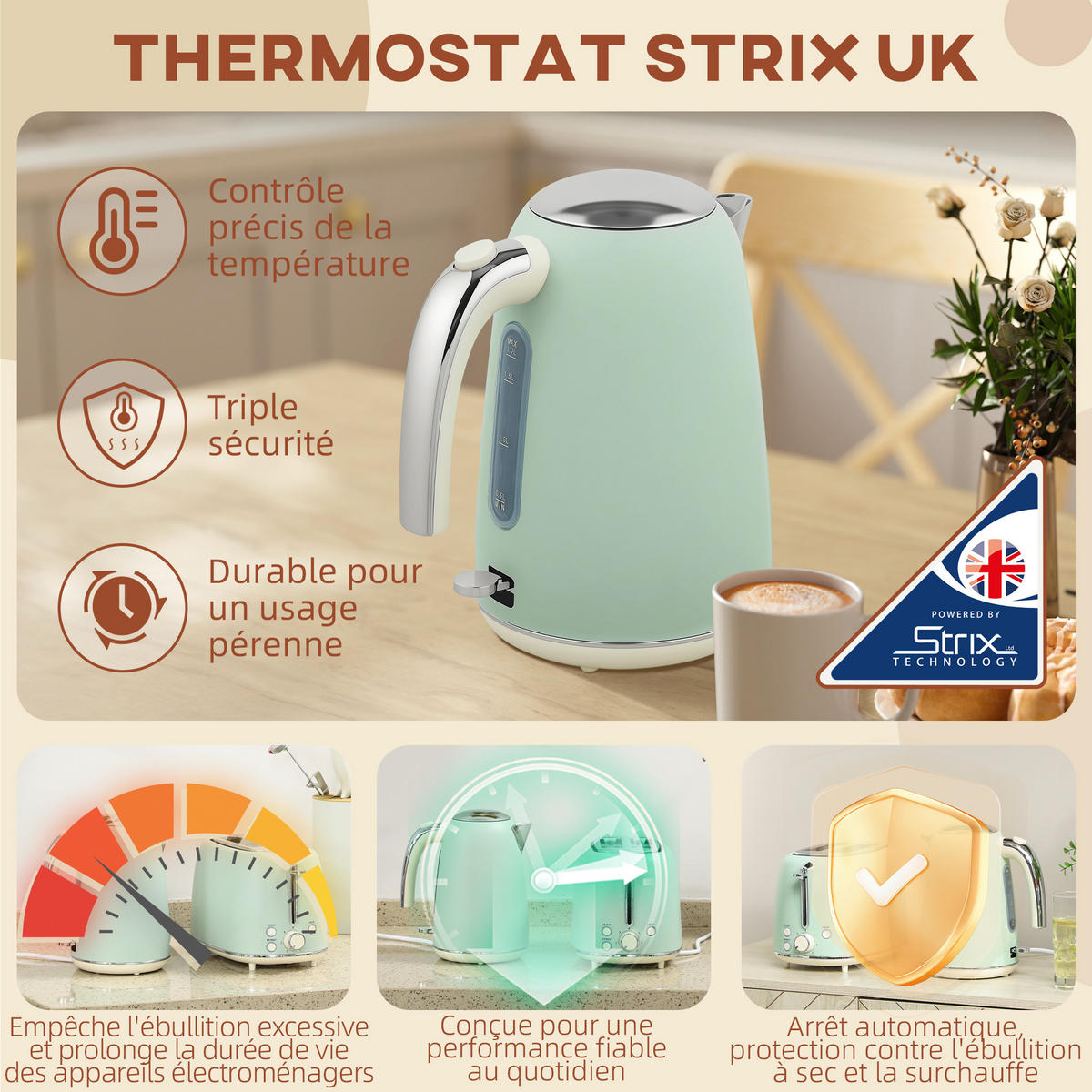 WASSERKOCHER-TOASTER-SET DE-17459 Grün - Grün, Metall (15.6/24.2/21.5cm) - ComfortXL