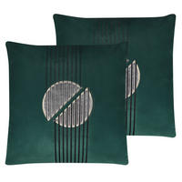 DEKOKISSEN 2er-Set Smaragdgrün 45/45 cm Ceropegia - Smaragdgrün, Textil (45/45cm) - Beliani