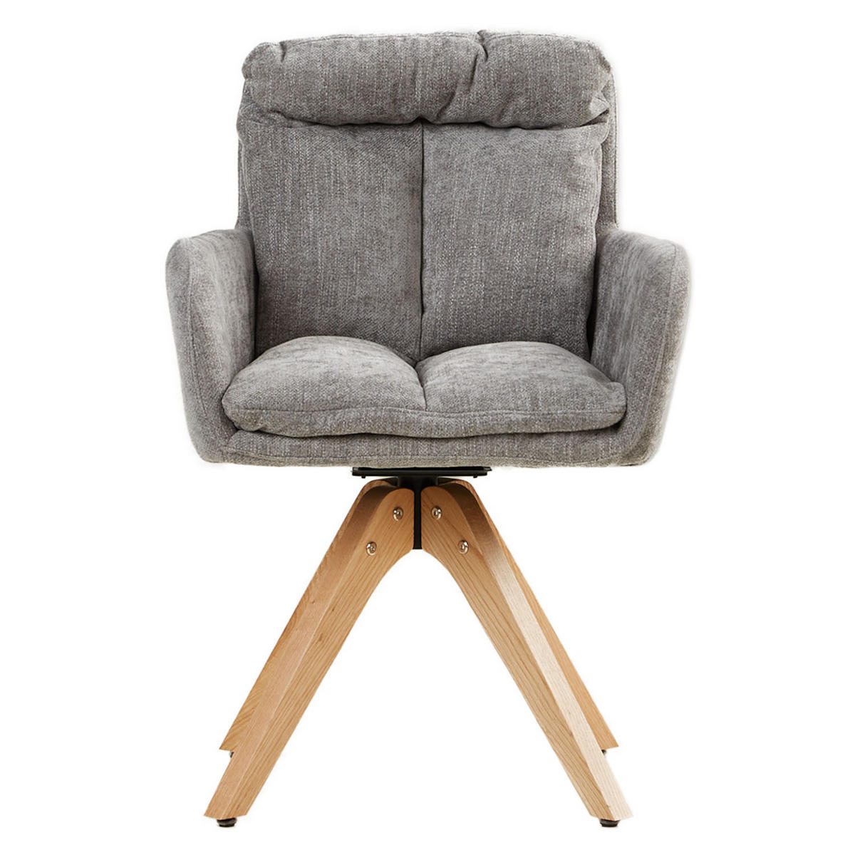 ARMLEHNENSTUHL 2 Stück in Holz Leinen Grau drehbar - Naturfarben/Grau, Textil (59/84/60cm) - Homestyle4u