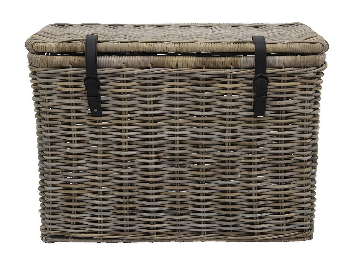 KOFFER zur Aufbewahrung 2er-Set - Kubu - 80 x 45 x 55 cm & 70 x 35 x 45 cm - Grau - NEFTA - Grau, Naturmaterialien (45/55/80cm) - Vente-Unique