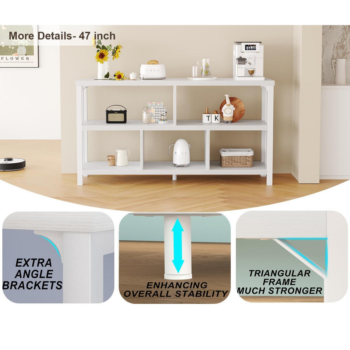 REGAL Standregal 120 x 34 x 76.2 cm Holzoptik Metallgestell - Weiß, Holzwerkstoff/Metall (120/76.2/34cm) - Quality Elegance