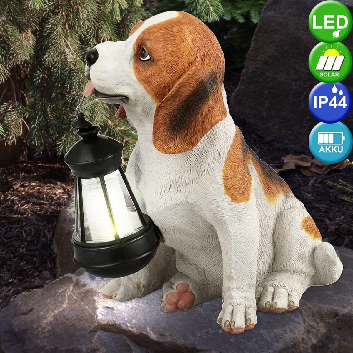 LED AUSSENLEUCHTE Hund Bunt 2er Set - Multicolor, Kunststoff (24.2/18/26cm) - Globo Lighting