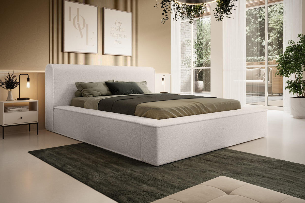 POLSTERBETT aus Polstermaterial Polopos 140x200 cm, Creme - Creme, Textil (140/200cm) - Meblito