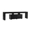 TV-MÖBEL mit 2 Klapptüren 180/31/50 cm - Schwarz, Holzwerkstoff (31.3/50/180cm) - Calicosy