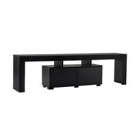TV-MÖBEL mit 2 Klapptüren 180/31/50 cm - Schwarz, Holzwerkstoff (31.3/50/180cm) - Calicosy