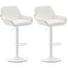 BARHOCKER 2er Set Lederlook weiß - Walnussfarben/Weiß, Textil/Metall (51/89/52cm) - CLP