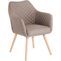 ESSZIMMERSTUHL Stoff Taupe - Taupe/Eukalyptusholzfarben, Holz/Textil (63/84/61cm) - CLP