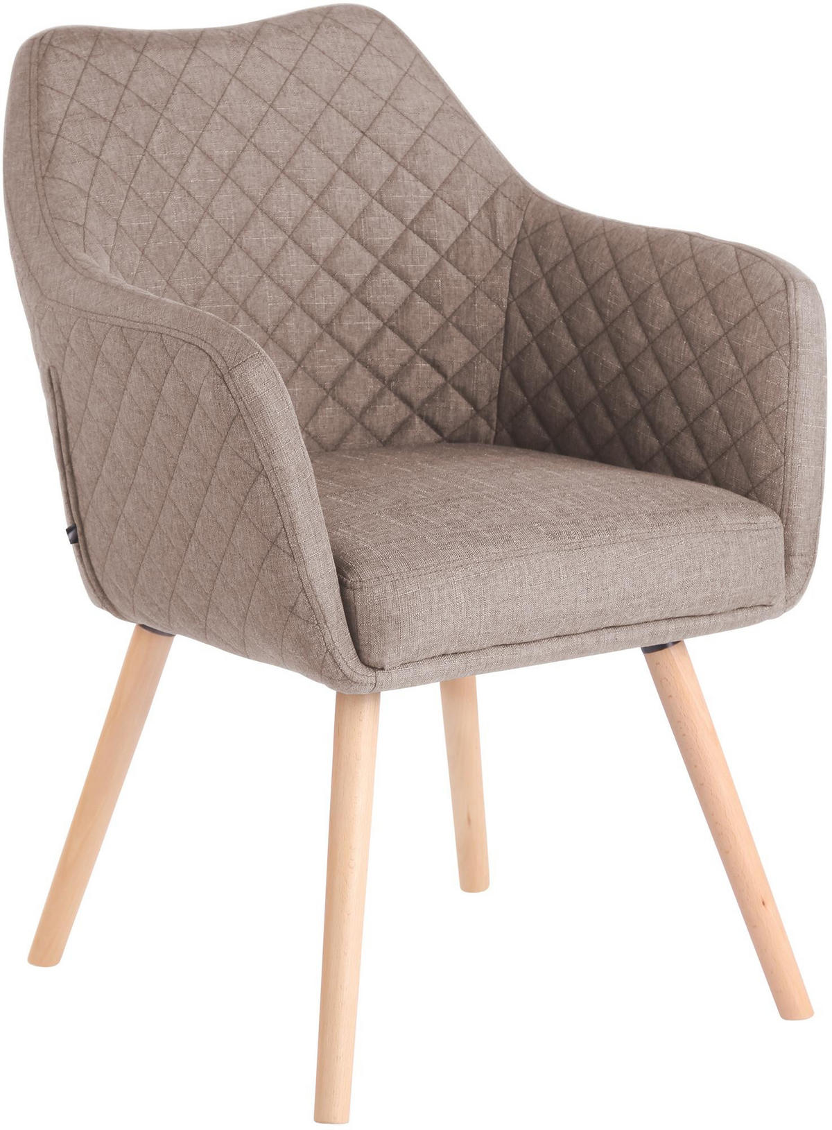 ESSZIMMERSTUHL Stoff Taupe - Taupe/Eukalyptusholzfarben, Holz/Textil (63/84/61cm) - CLP