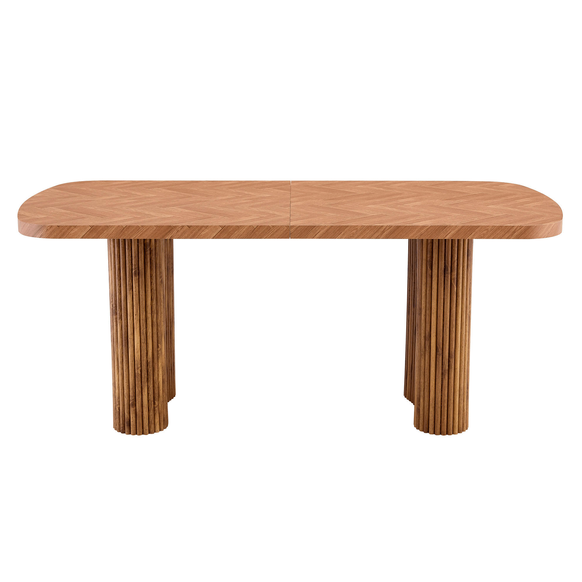 ESSTISCH aus MDF 180x90x76 cm Nussbaumfarben mit bogenförmiger Säulenstütze und 4 cm starker Tischplatte - Braun, Holzwerkstoff (180/90/76cm) - Modfu