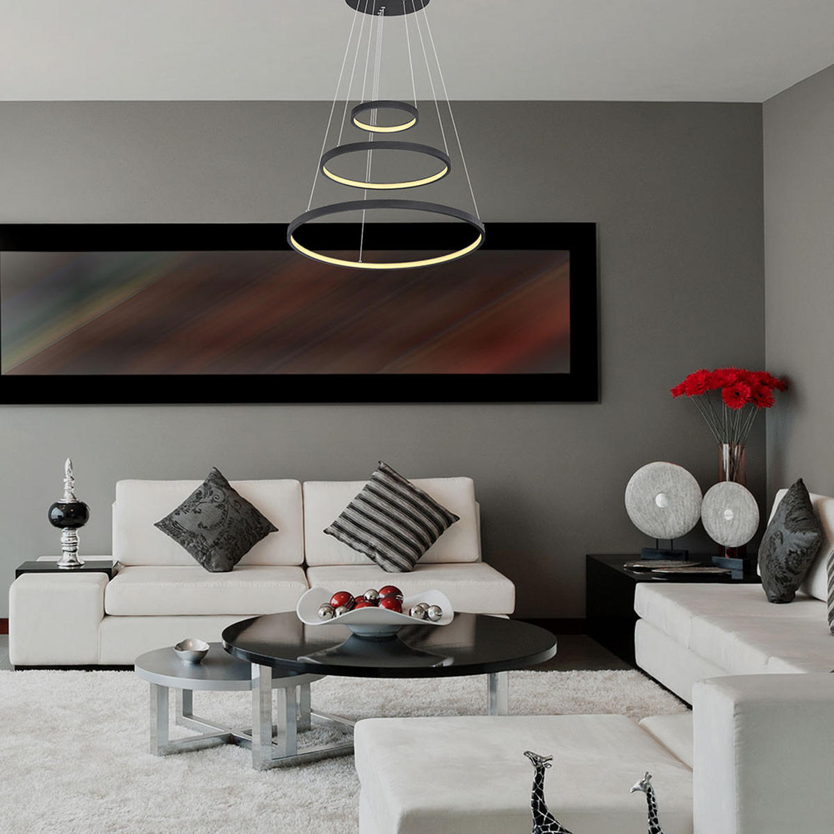 LED HÄNGELEUCHTE RALPH Metall Schwarz - Schwarz, Metall (51/51/120cm) - Globo Lighting