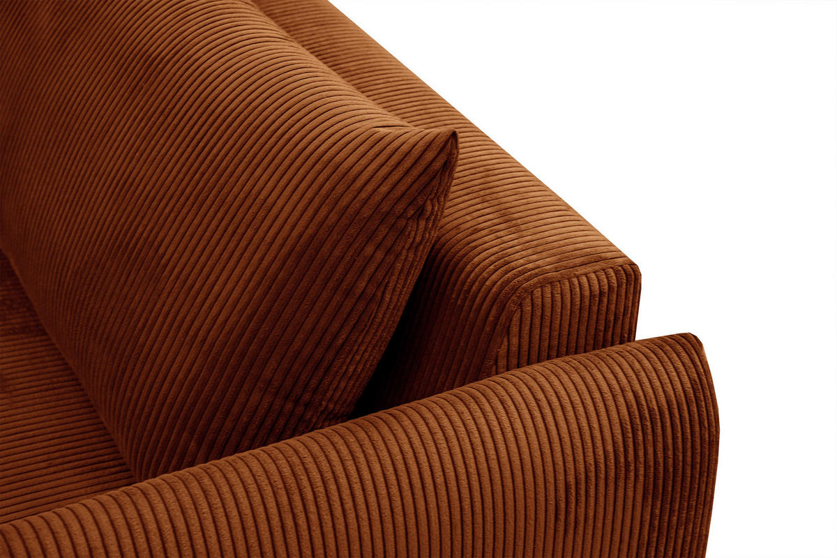 ECKSOFA TAUER 5-Sitzer, orange - Schwarz/Orange, Holzwerkstoff/Kunststoff (292/174cm) - Courtois Laville