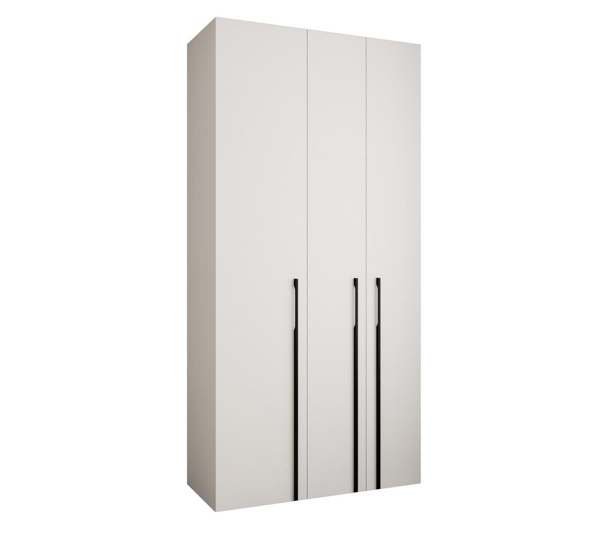 DREHTÜRENSCHRANK 245,5/120/50 3-türig - Schwarz/Weiß, Holz/Metall (120/245.5/50cm) - Abiks Möbel