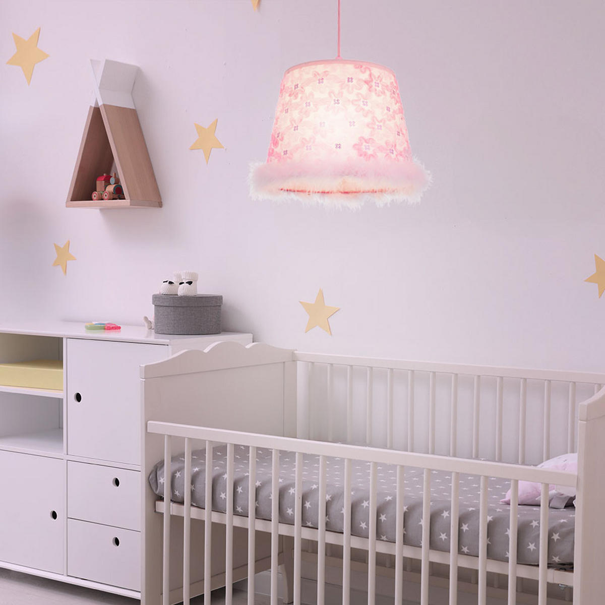 LED HÄNGELEUCHTE TARSO Textil Rosa - Rosa, Textil (30/30/120cm) - Globo Lighting