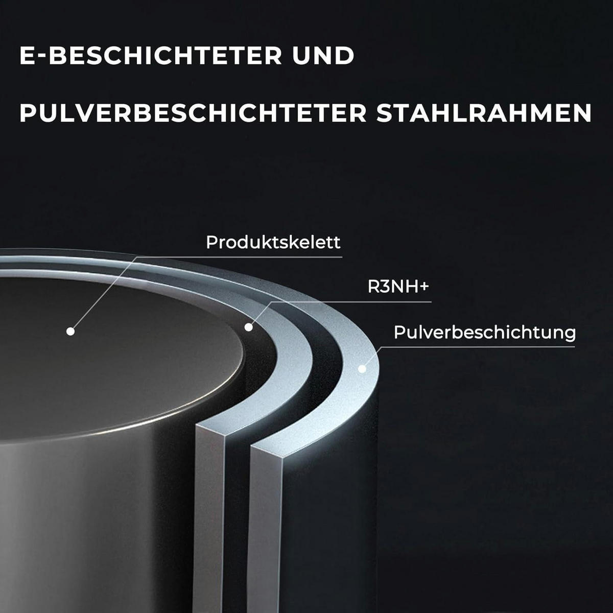 BEISTELLTISCH 2 Ebenen Metall Schwarz 45x45x53 cm - Schwarz, Metall (45/45/53cm)