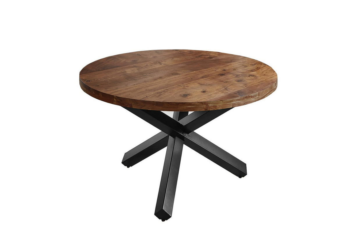 ESSTISCH LUCA - Schwarz/Braun, Holz/Metall (140/140/78cm) - SAM
