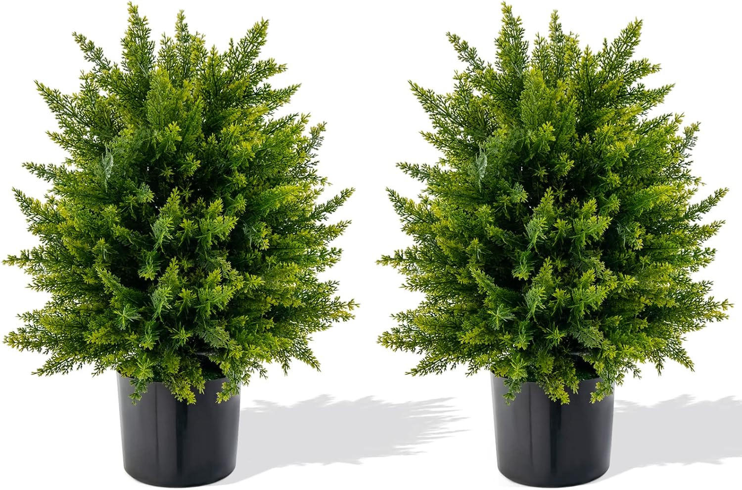 BUCHSBAUMKUGEL Zeder Grün(2er-Set) - Grün, Kunststoff (55cm) - COSTWAY