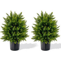 BUCHSBAUMKUGEL Zeder Grün(2er-Set) - Grün, Kunststoff (55cm) - COSTWAY