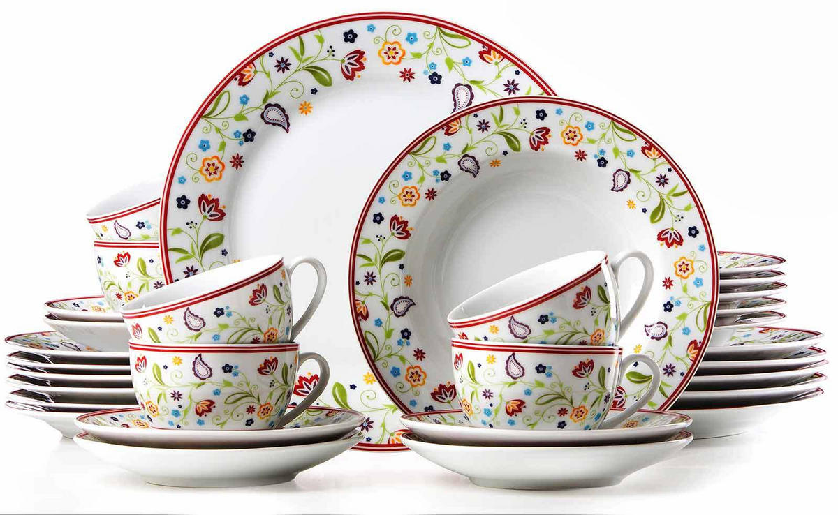 KOMBISERVICE Shanti Doppio bunt 30er Set - Multicolor, Keramik (1/1/1cm) - Ritzenhoff Breker