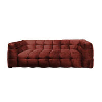 SOFA RIO Bordeaux Velvet - Bordeaux/Schwarz, Textil (207/68/105cm) - KAWOLA