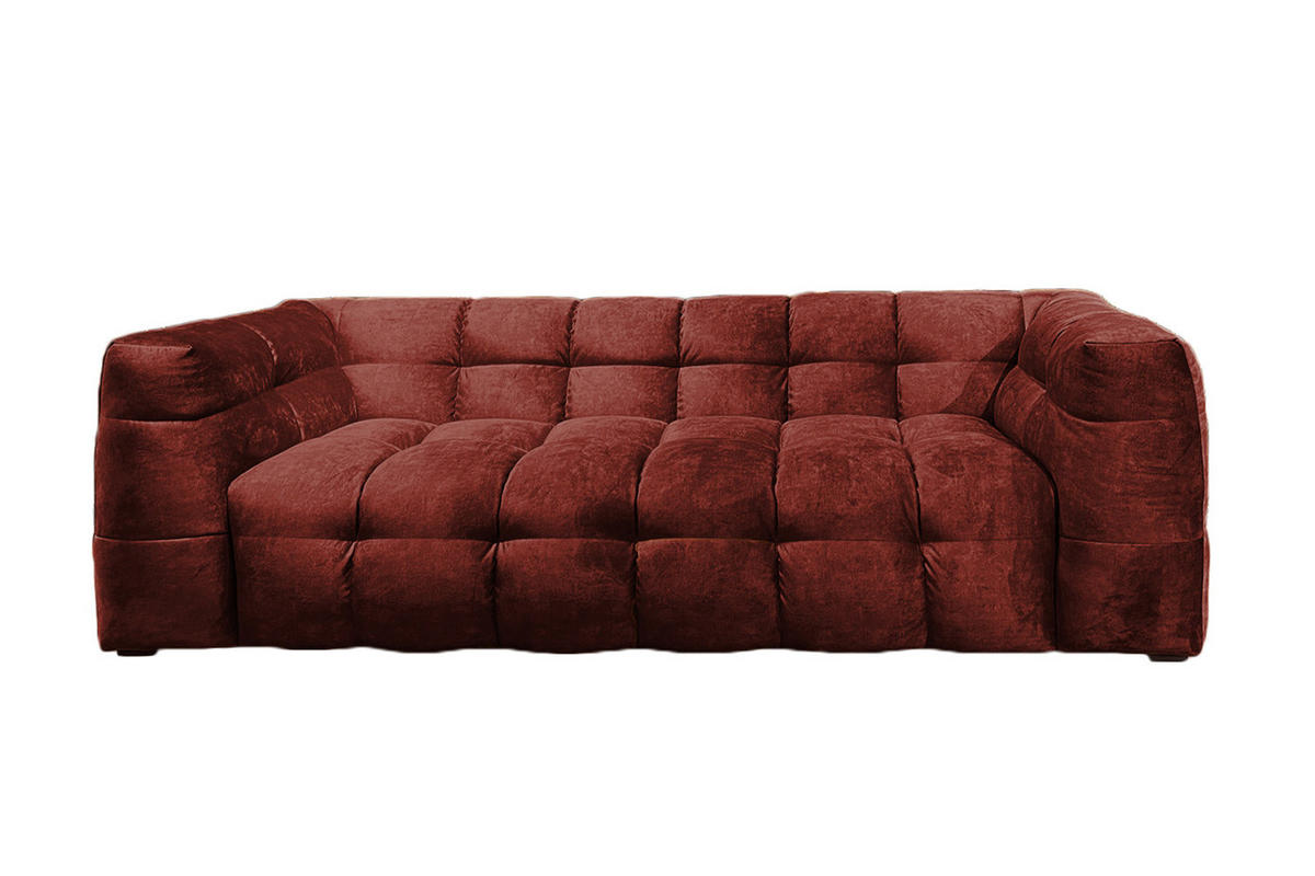 SOFA RIO Bordeaux Velvet - Bordeaux/Schwarz, Textil (207/68/105cm) - KAWOLA