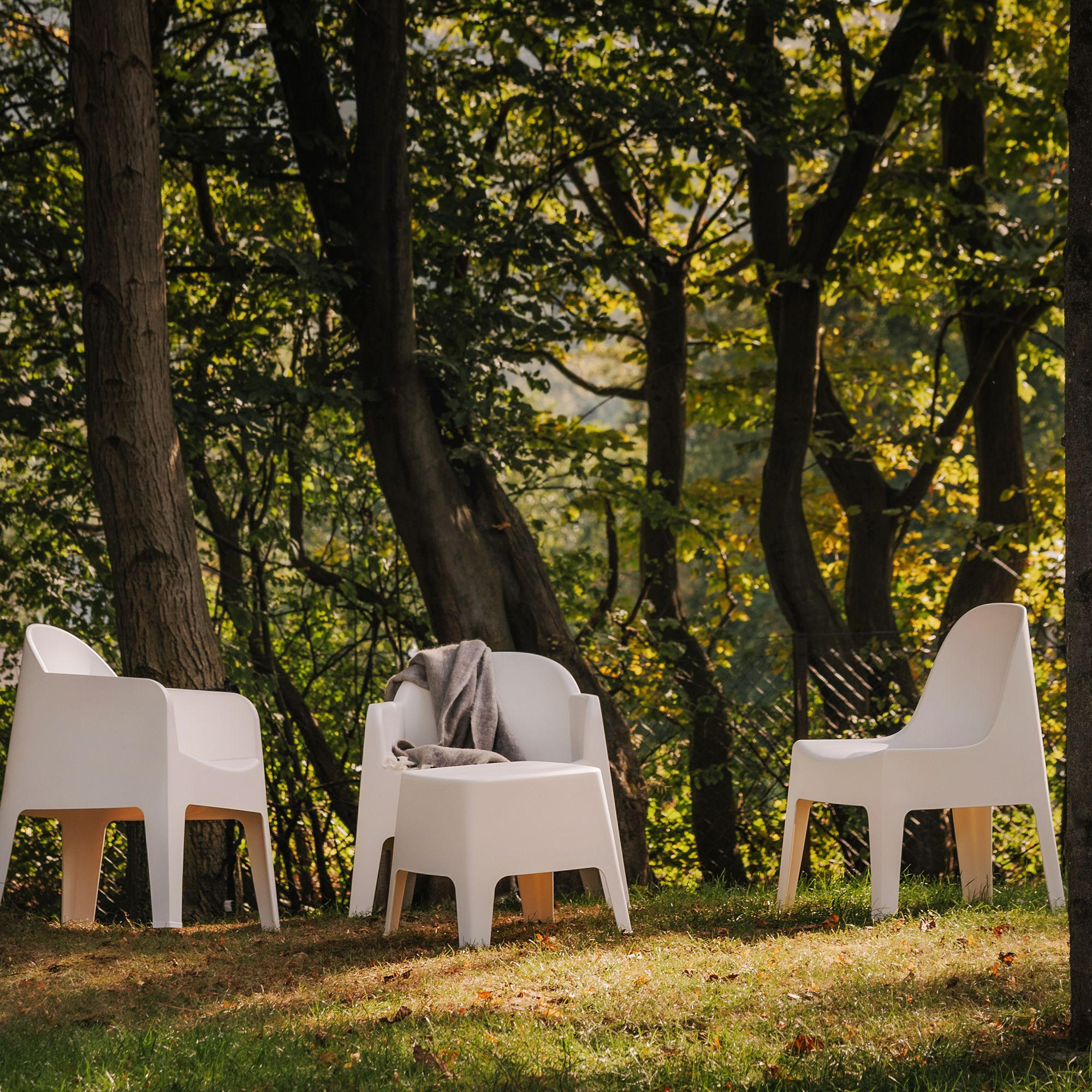 GARTENMÖBEL-SET MALUS, 3-tlg - Weiß, Kunststoff - KONSIMO®
