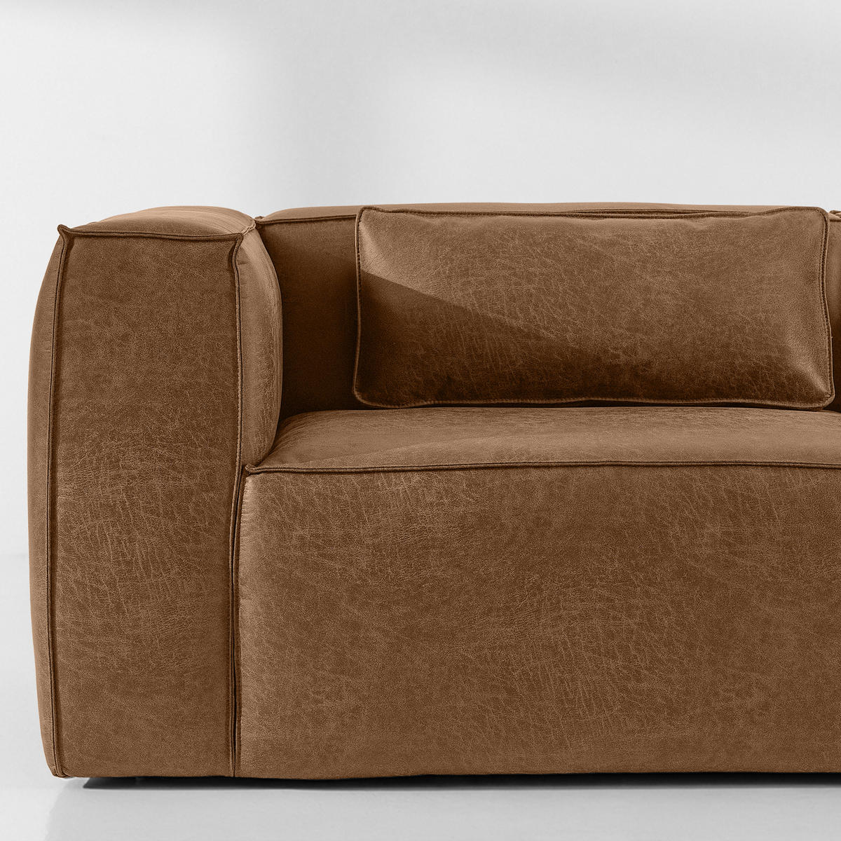 3-SITZER SOFA FEROX, Braun - Braun, Holz/Holzwerkstoff (240/73/96cm) - KONSIMO®