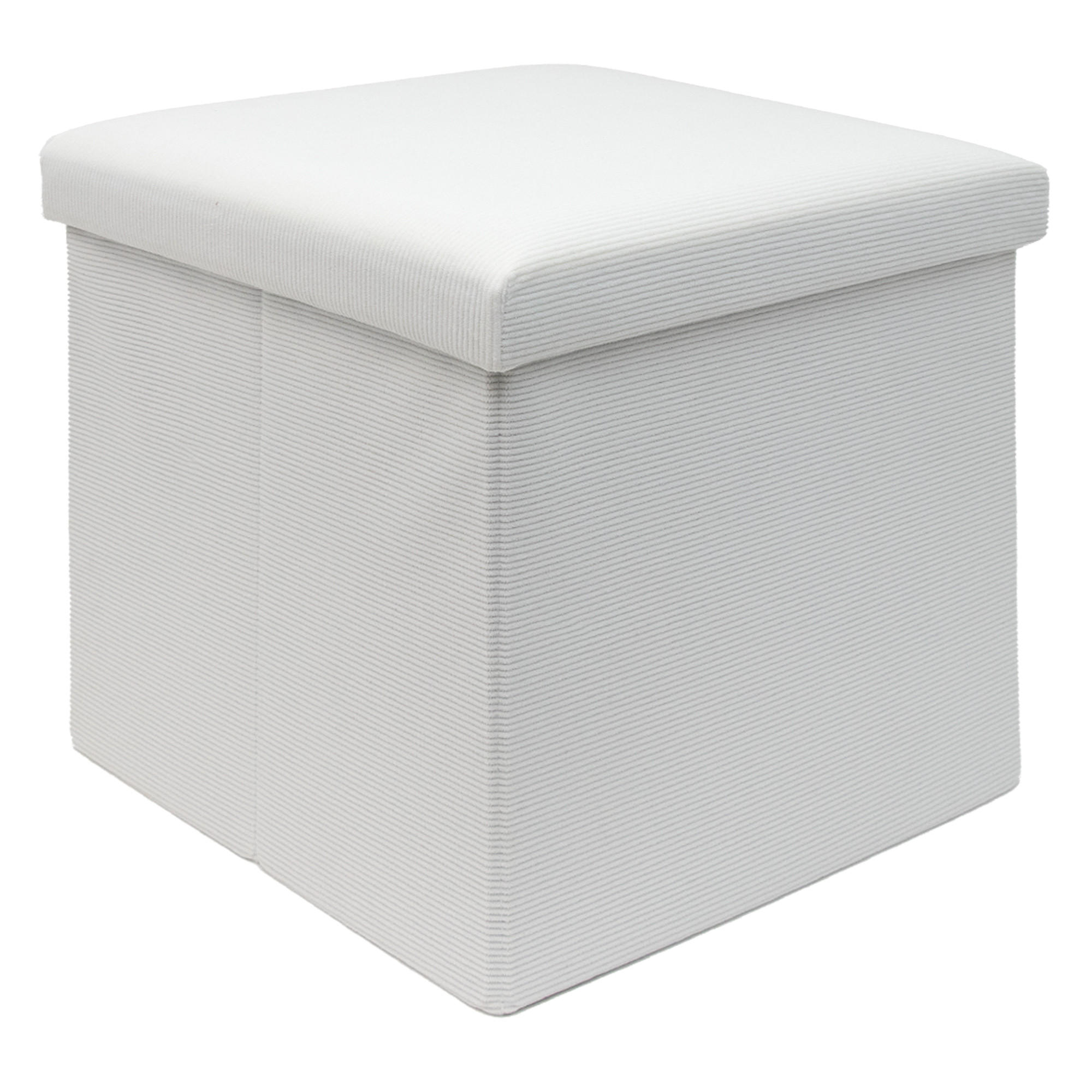 FALTBARER SITZHOCKER - Weiß, Textil (38/38/38cm) - Intirilife