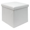 FALTBARER SITZHOCKER - Weiß, Textil (38/38/38cm) - Intirilife