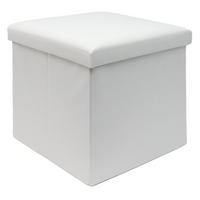 FALTBARER SITZHOCKER - Weiß, Textil (38/38/38cm) - Intirilife