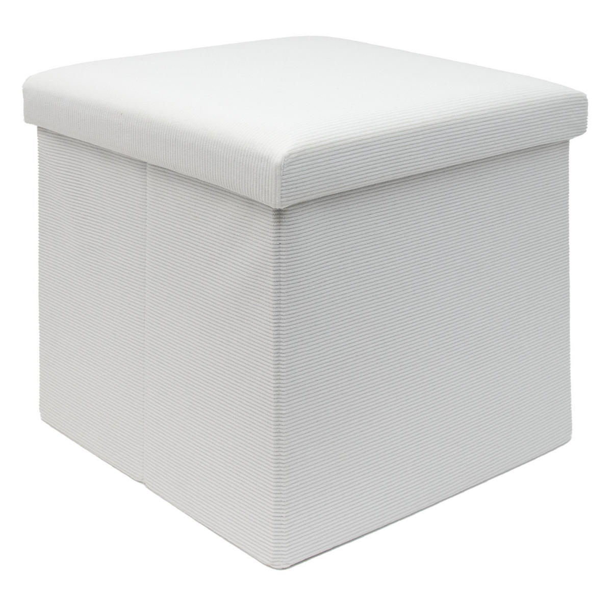 FALTBARER SITZHOCKER - Weiß, Textil (38/38/38cm) - Intirilife