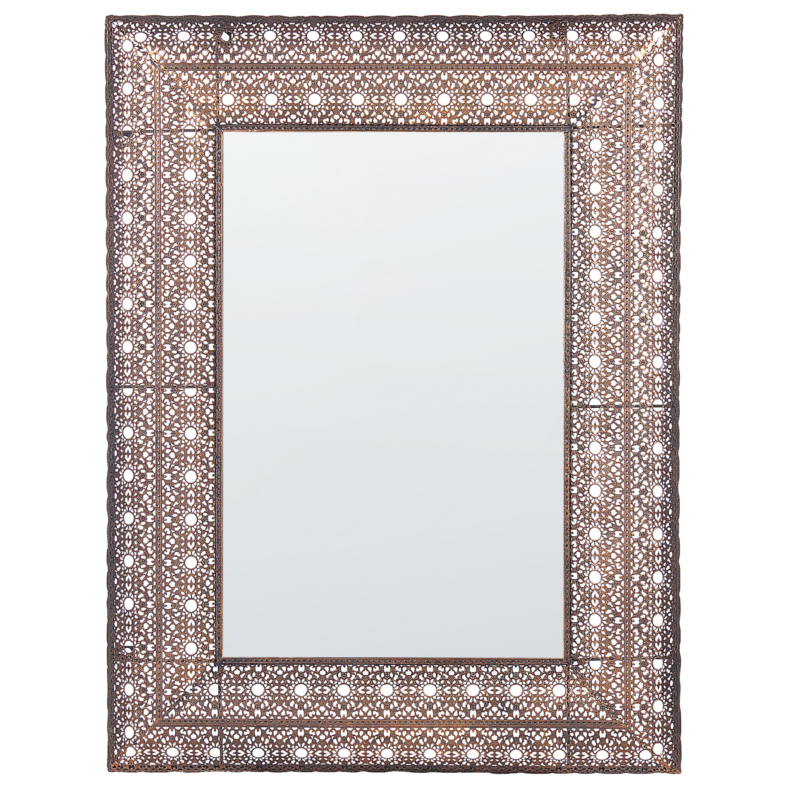 WANDSPIEGEL kupfer rechteckig 69/90 cm Dehradun - Kupferfarben, Metall (60/90/5cm) - Beliani