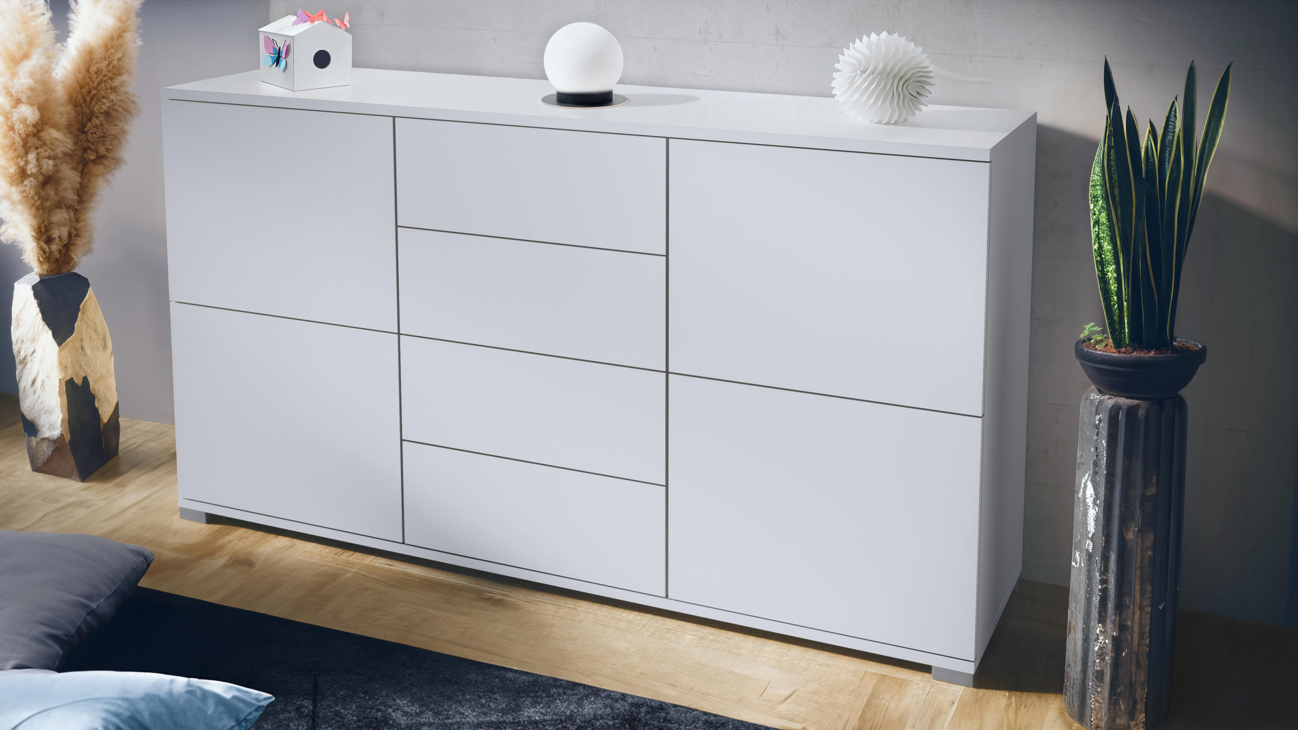 SIDEBOARD Rova Weiß matt - Weiß, Holzwerkstoff (138.5/75.5/35cm) - Vladon