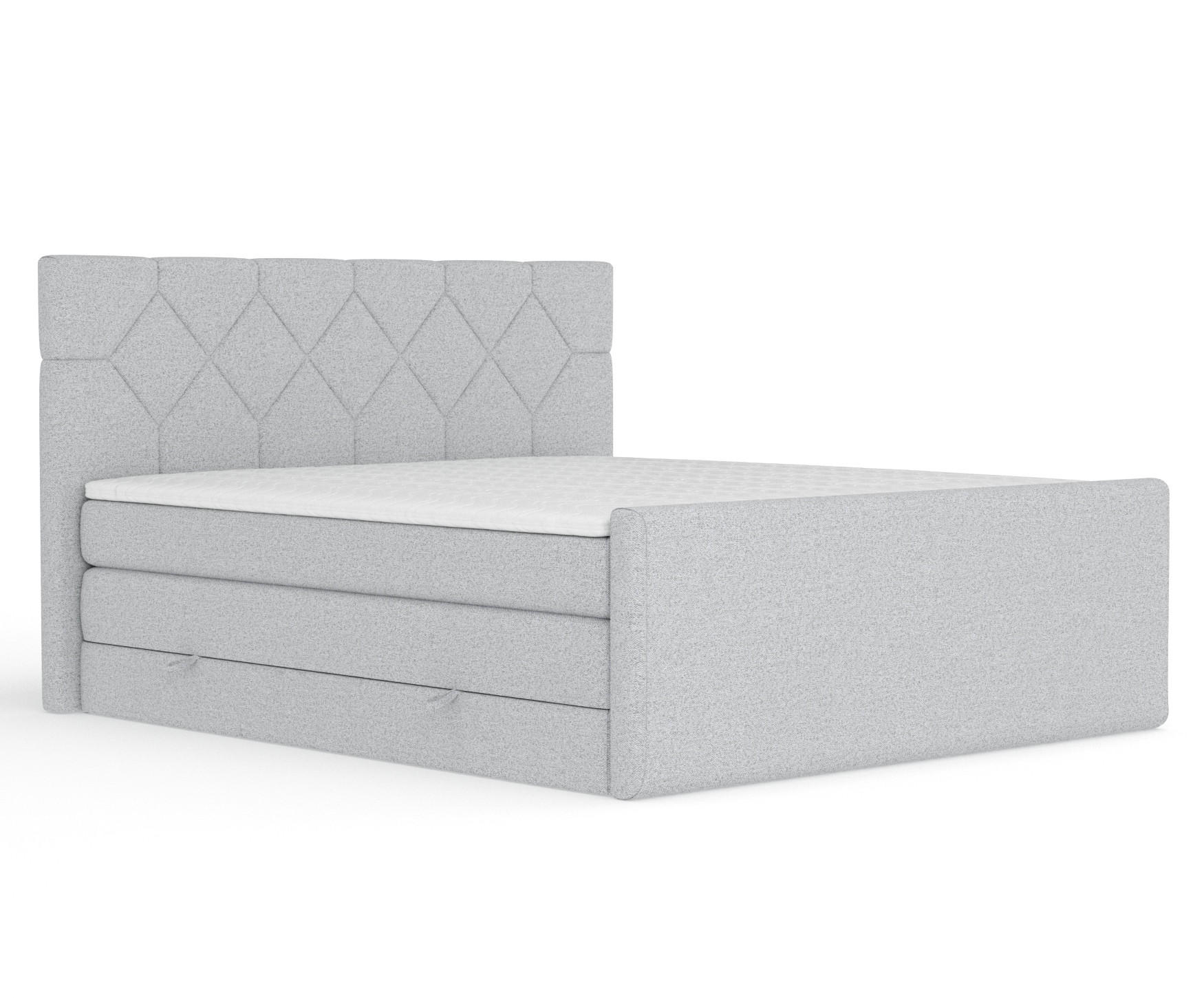 BOXSPRINGBETT Toma Hellgrau 140/200 cm - Hellgrau/Schwarz, Holz/Holzwerkstoff (140/200cm) - Maison de Reve