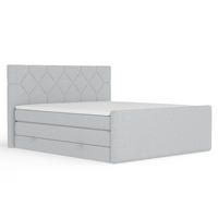 BOXSPRINGBETT Toma Hellgrau 140/200 cm - Hellgrau/Schwarz, Holz/Holzwerkstoff (140/200cm) - Maison de Reve