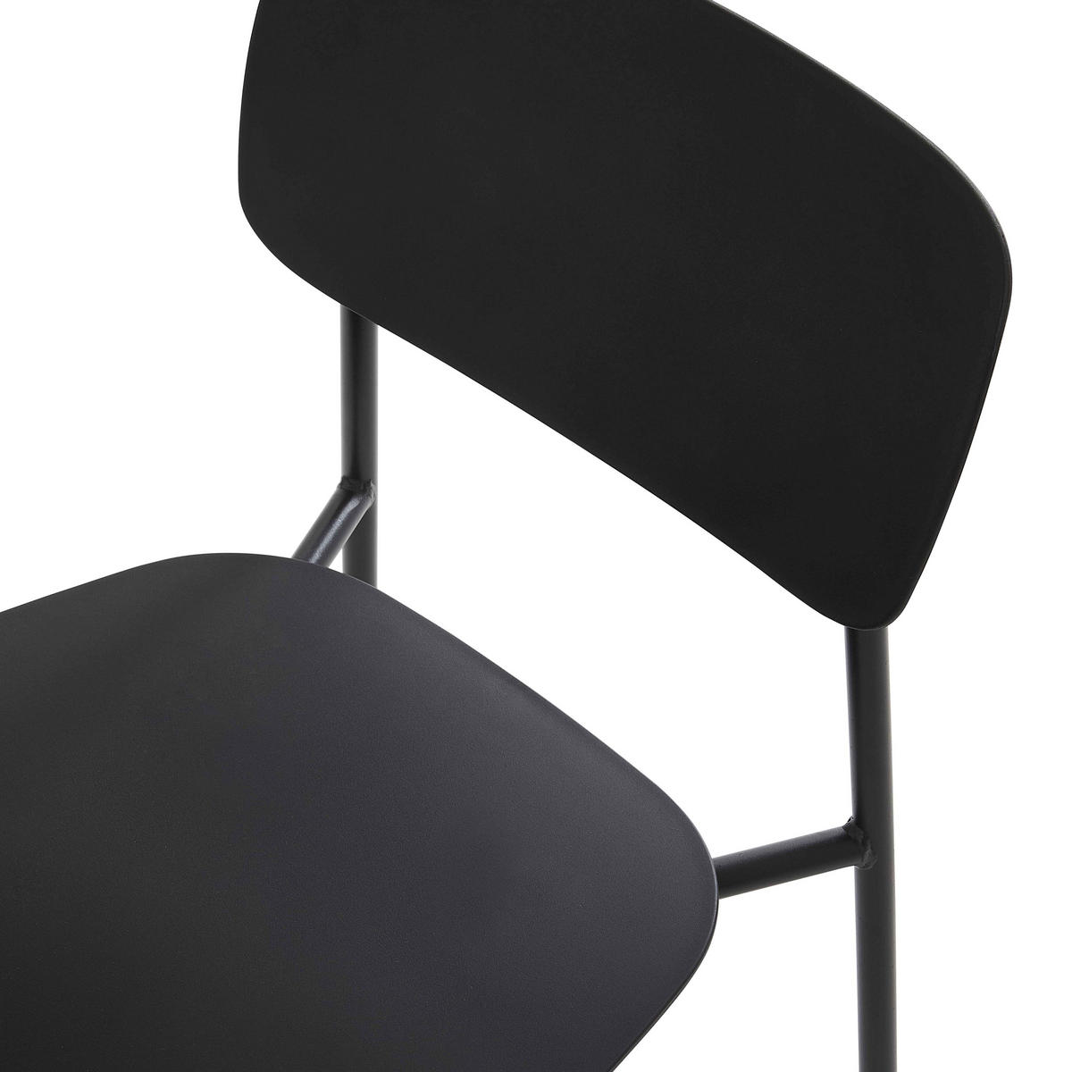 STÜHLE 2-tlg. aus Stahl und Kunststoff, Schwarz - Schwarz, Kunststoff (45/78/51cm) - Oviala