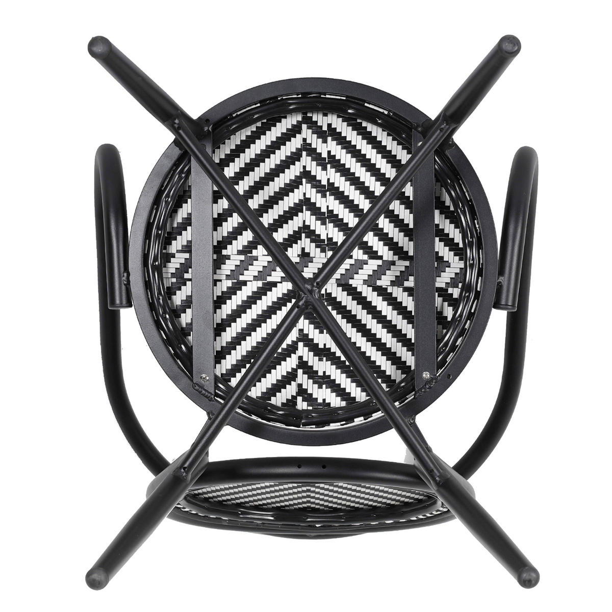 GARTENSTUHL, Schwarz - Schwarz, Metall (56/80/57cm) - Oviala