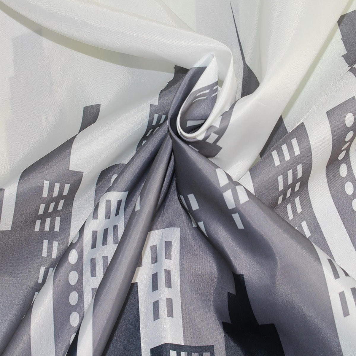 DUSCHVORHANG 180 x 200 cm Polyester halbdurchsichtig schnell trocknend wasserdicht maschinenwaschbar Badezimmer mit 12 Clips - Weiß, Textil (180/200cm) - MCBOSON