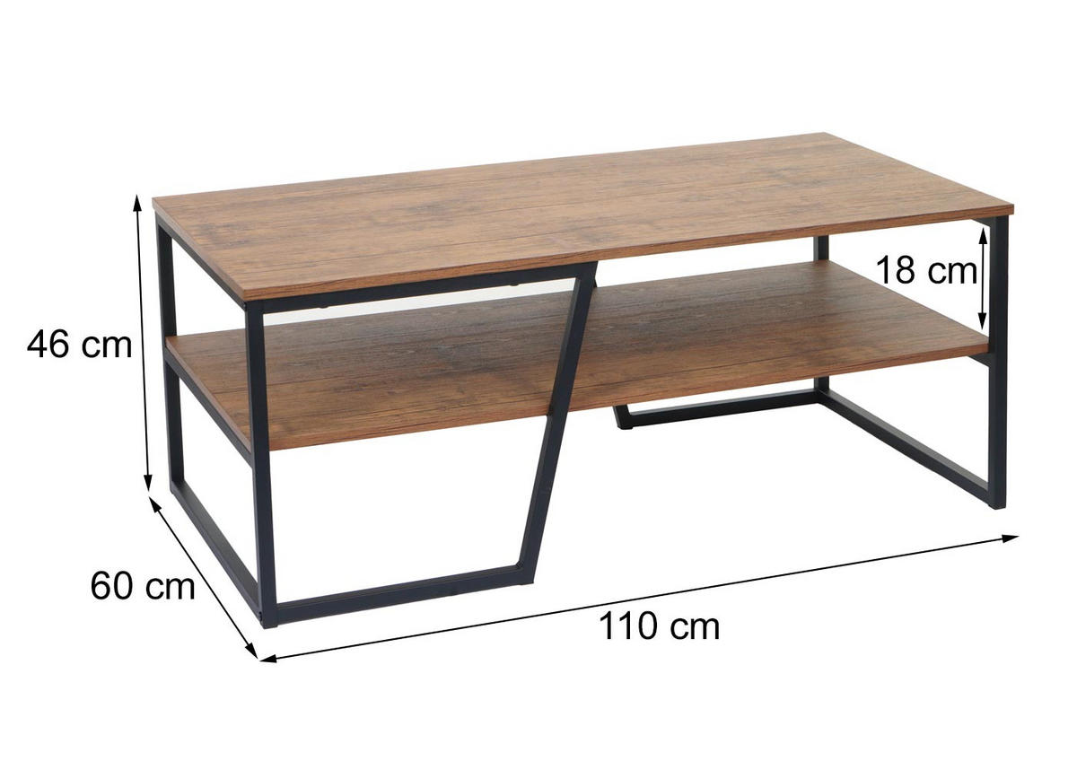 COUCHTISCH rechteckig Braun - Braun, Holzwerkstoff (60/110/46cm) - MCW